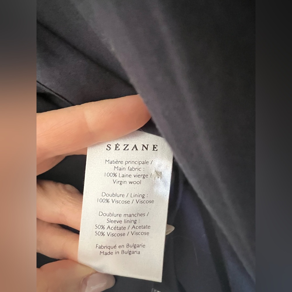 Sezane Will Jacket 100% Wool Blue Ochre Size M - Picture 6 of 6
